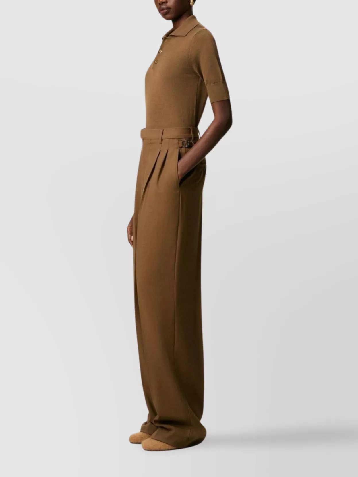Ami Paris High-Rise Wool Twill Trousers
