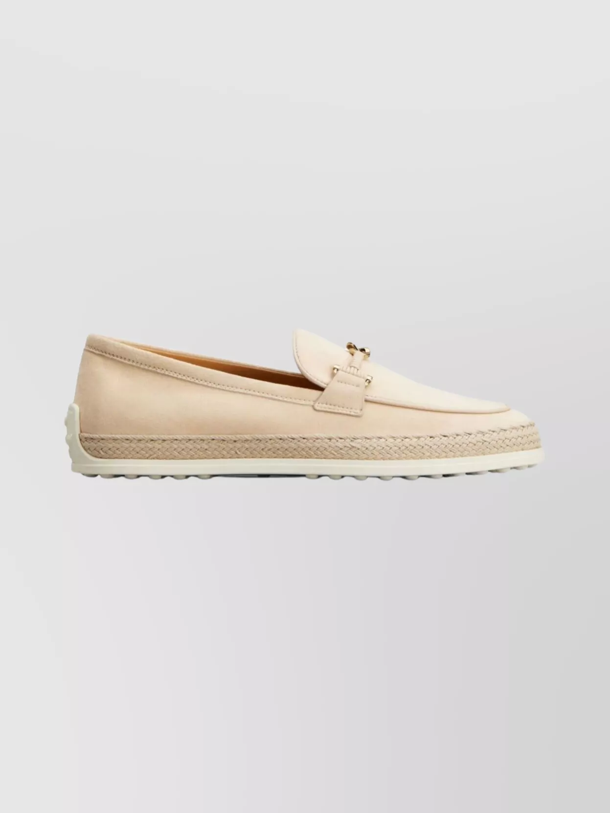 Tod's Round Toe Loafers Espadrille Sole In Neutral