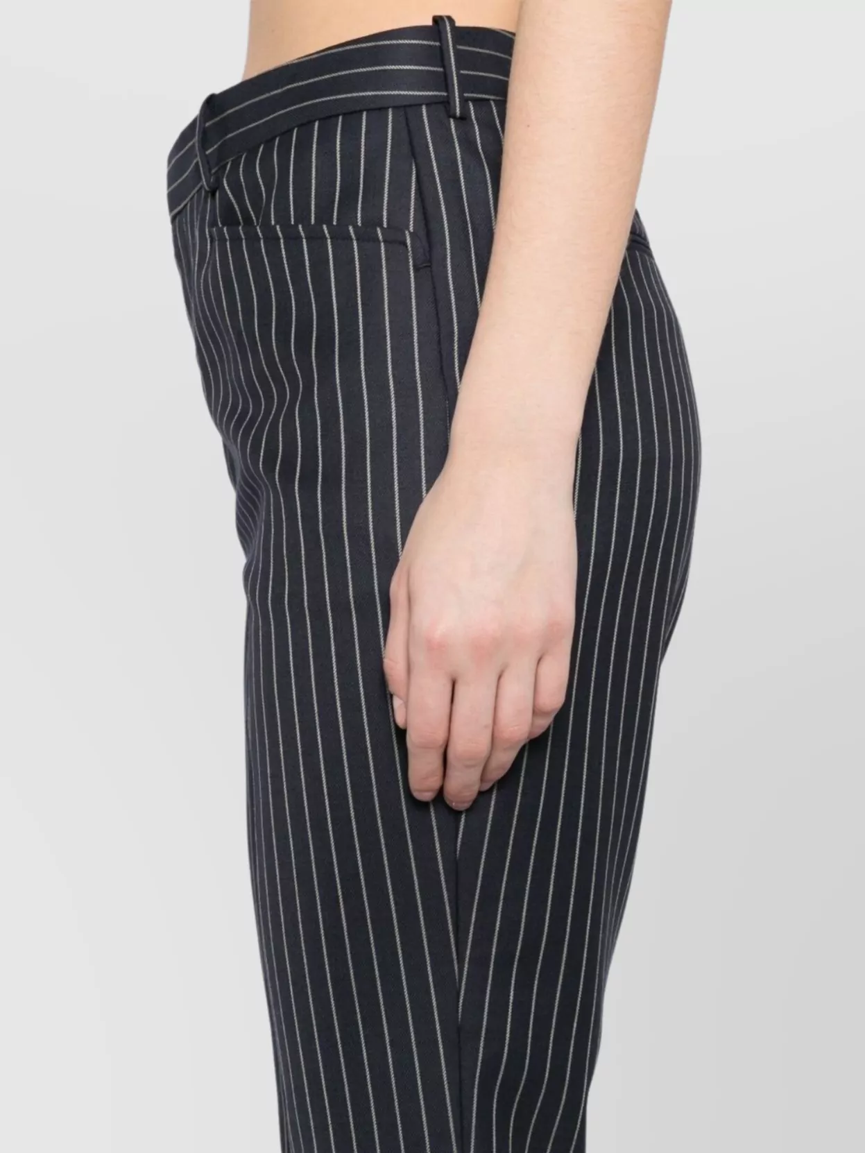 Tom Ford Striped Wool Trousers Featuring Pockets