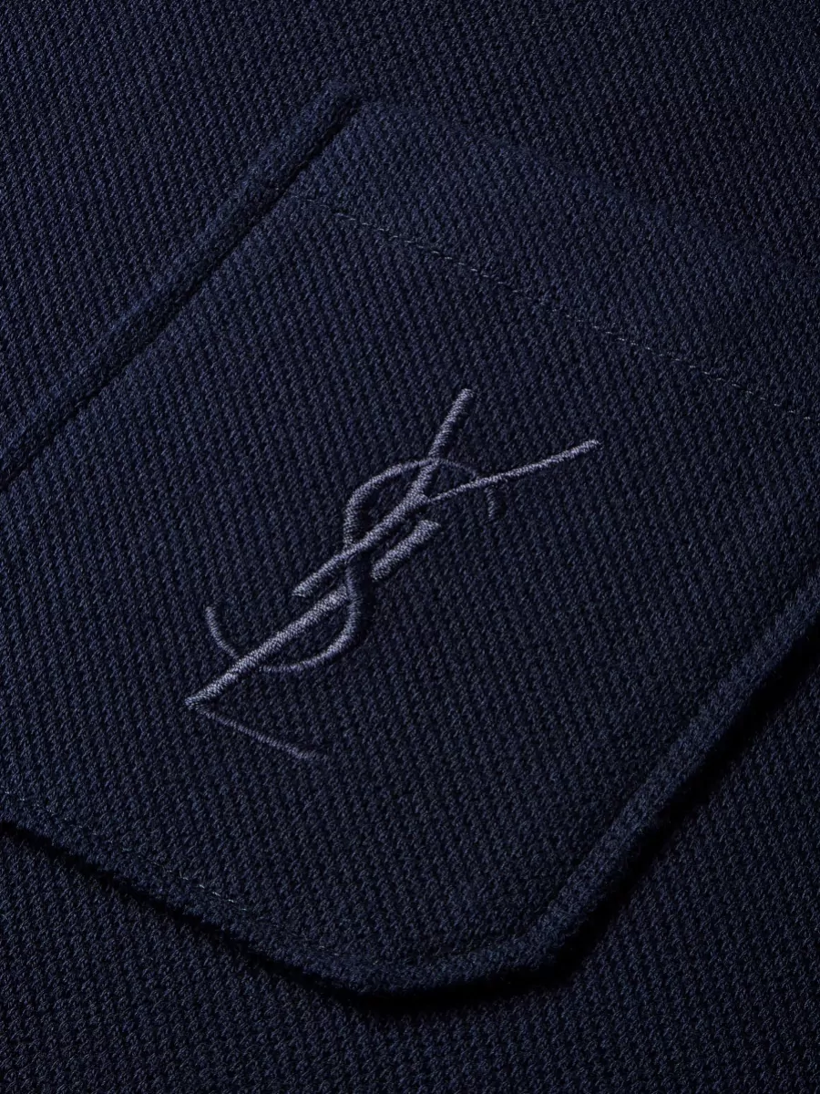 Saint Laurent Cotton Piqué Oversized Short-Sleeve Polo Shirt