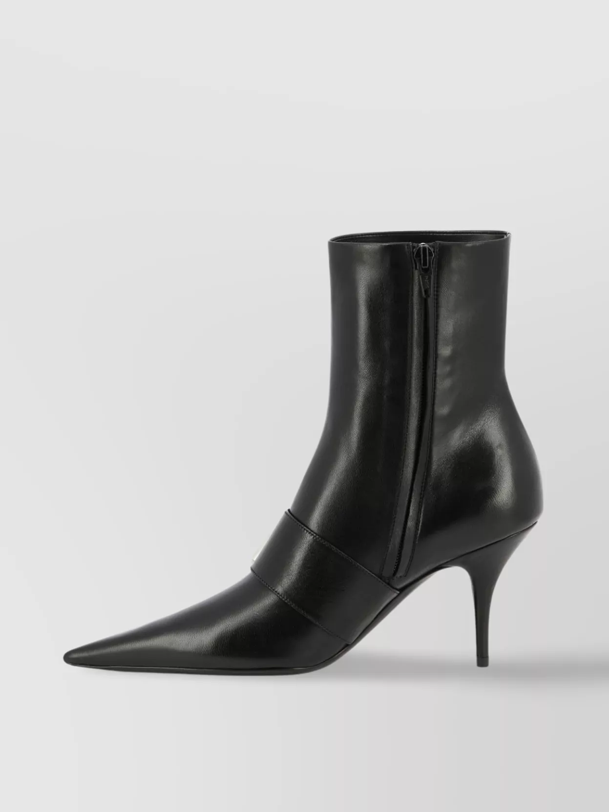 Balenciaga Women Leather Ankle Boots With Maxi Buckle In Black