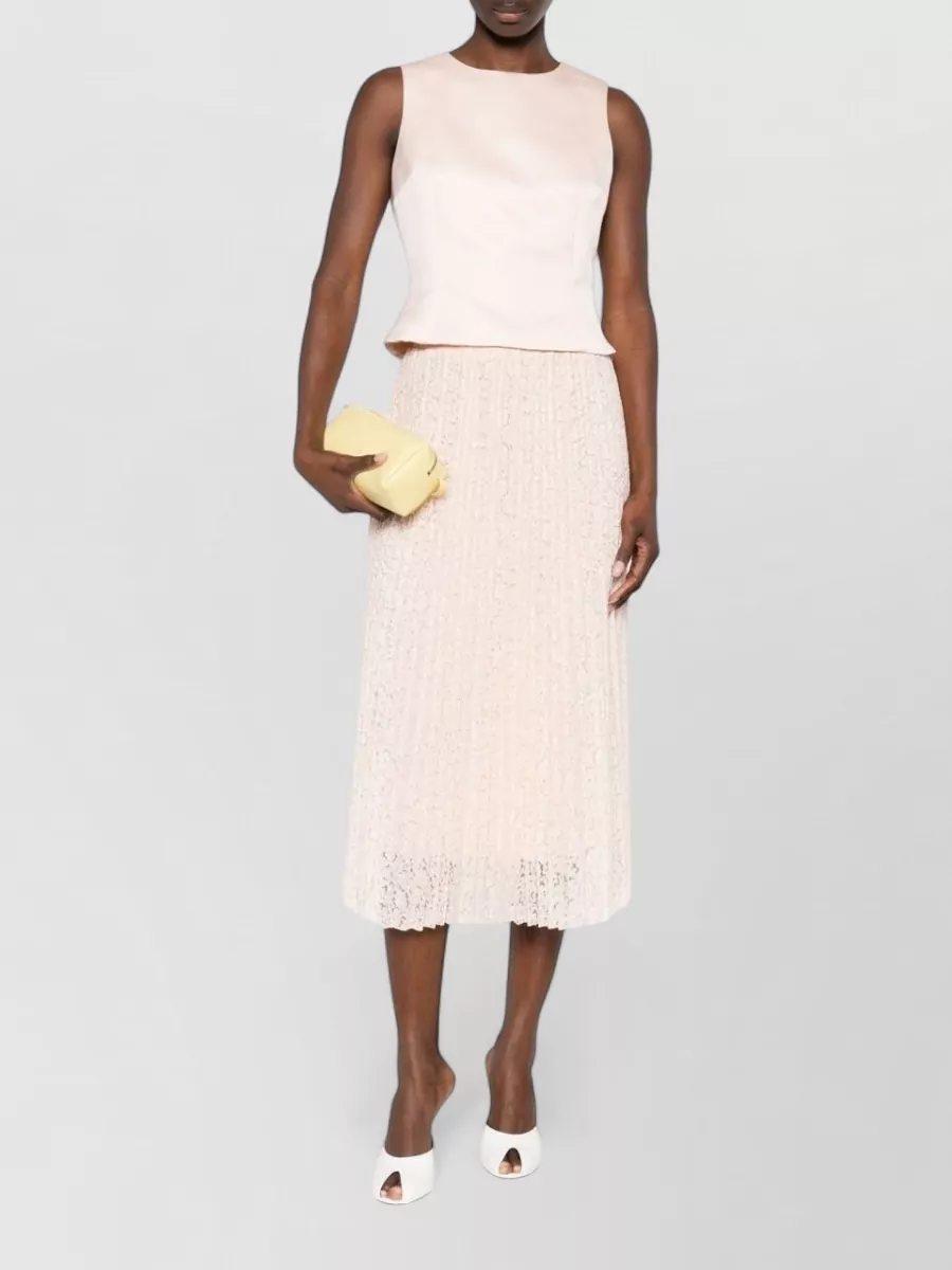 Ermanno Scervino Long A Line Lace Midi Pleated Skirt