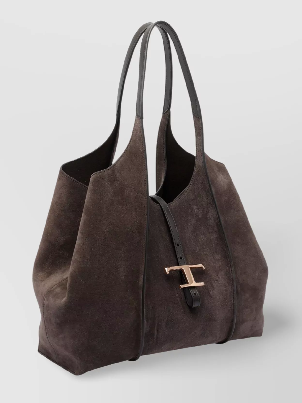 Tod's Dual Handle Metal Hardware Open Top Suede Finish