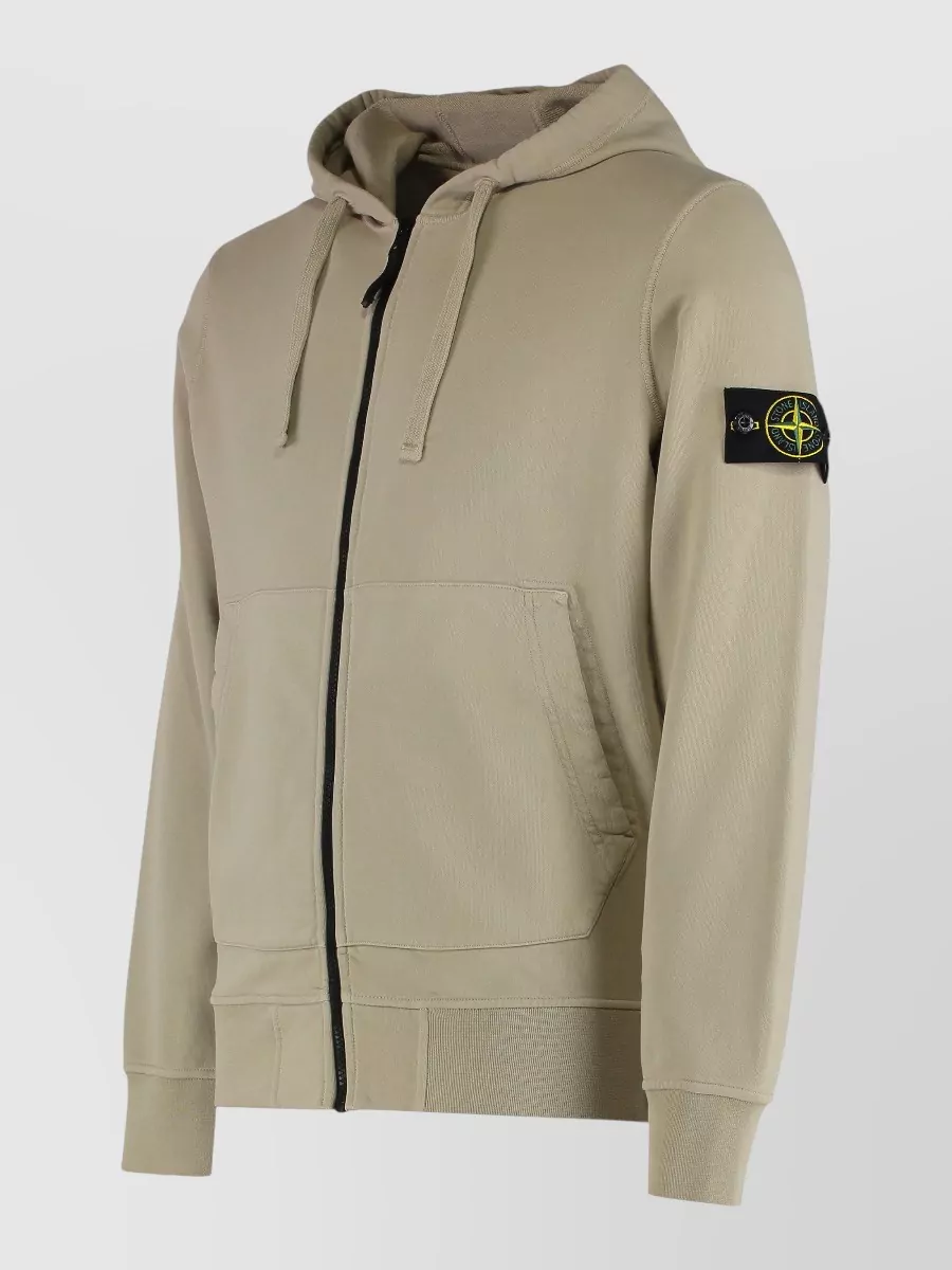 Stone Island Zip Up Hoodie Side Pockets