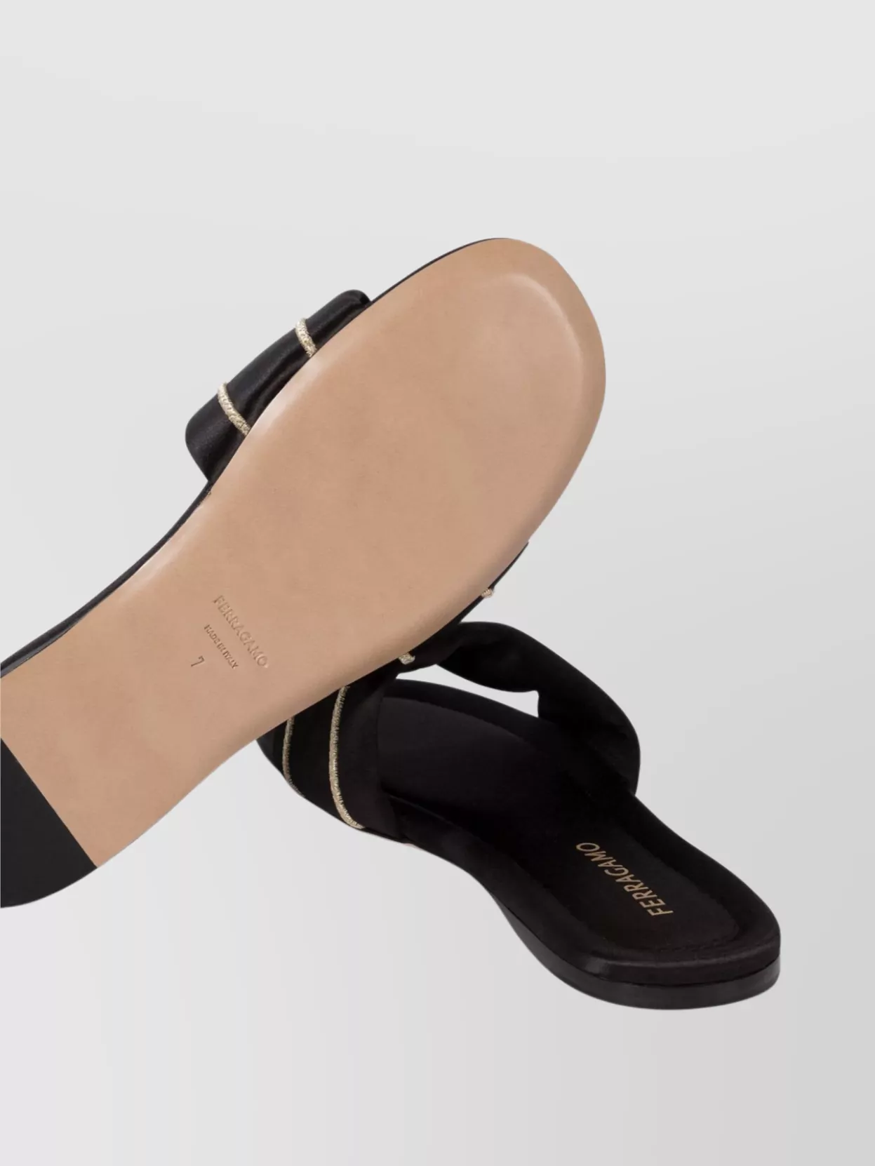 Ferragamo Open Toe Flat Sole Sandals