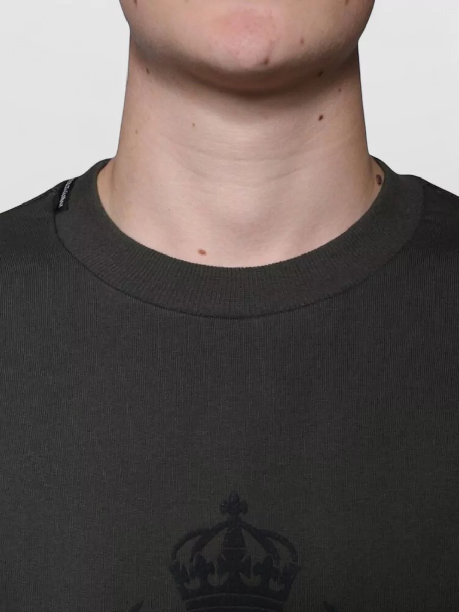 Dolce&Gabbana Cotton Logo-Embroidered Crew-Neck Sweatshirt
