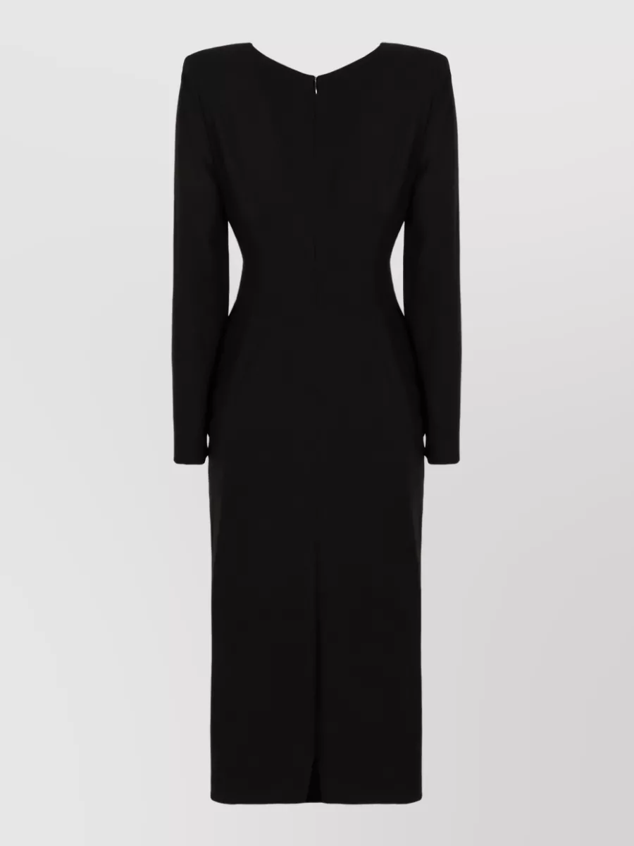 Emporio Armani Knotted V-Neck Midi Dress
