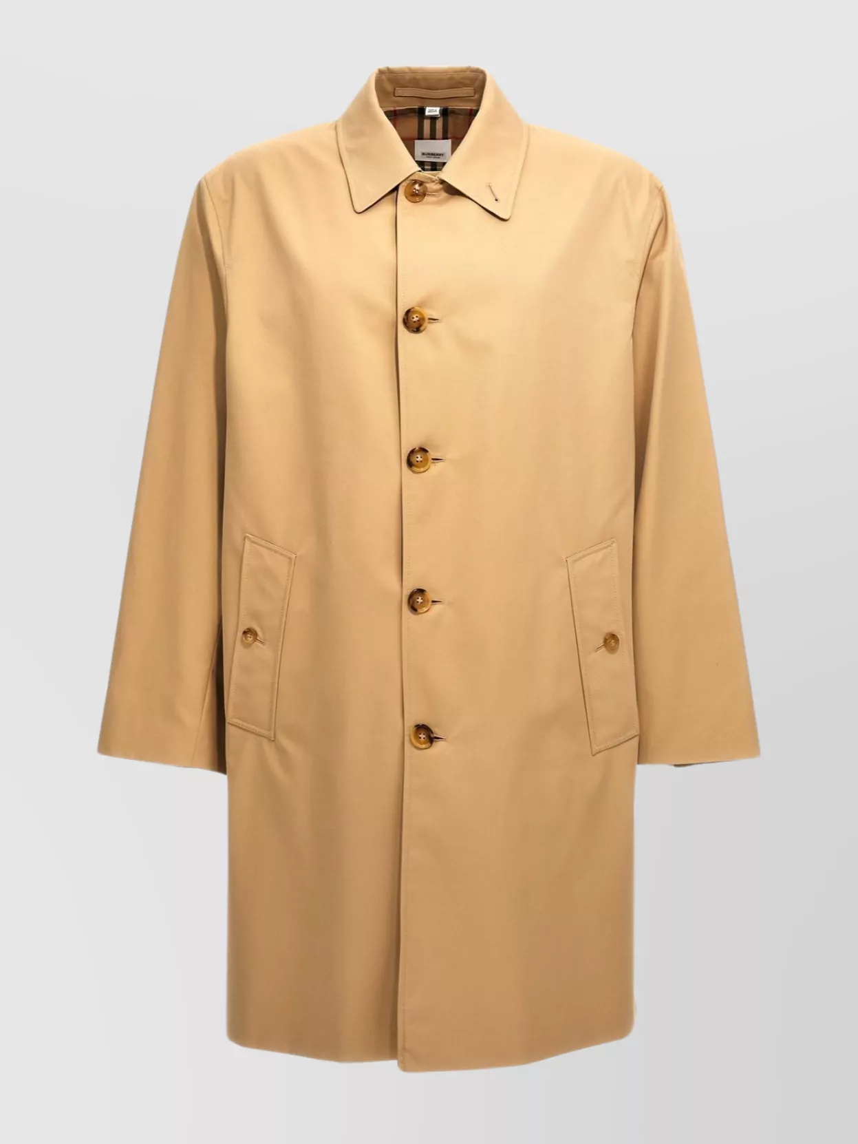 Burberry Collar Trench Coat Sleeves Pockets Vent In Brown