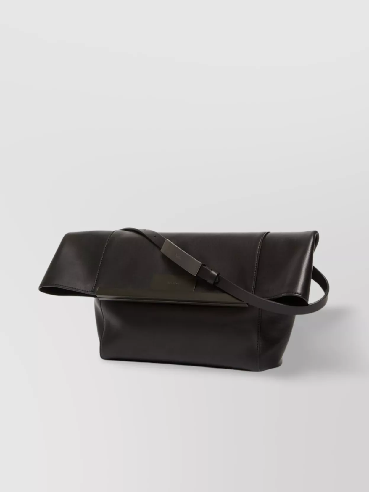 Max Mara Leather Clasp Clutch Shoulder Bag