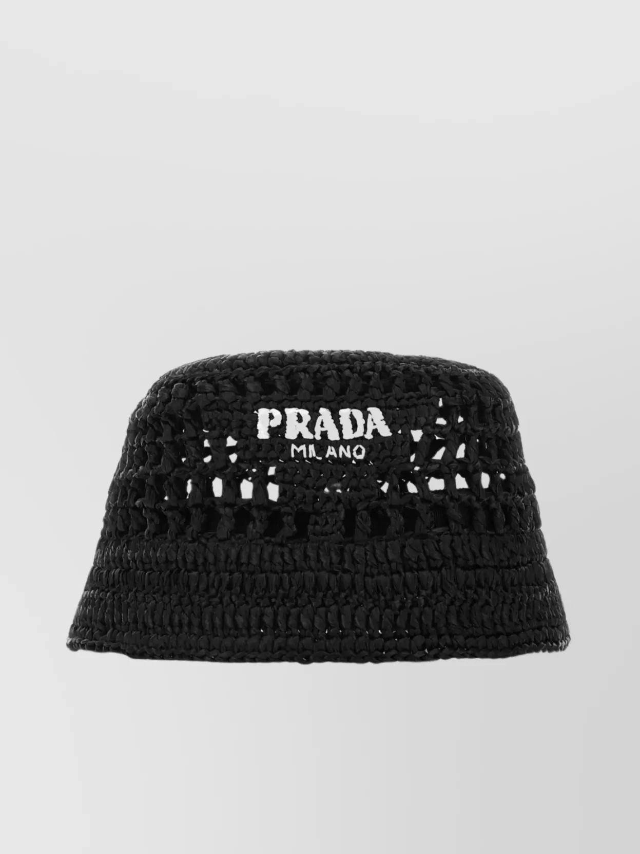 Shop Prada Wide Brim Crochet Raffia Hat