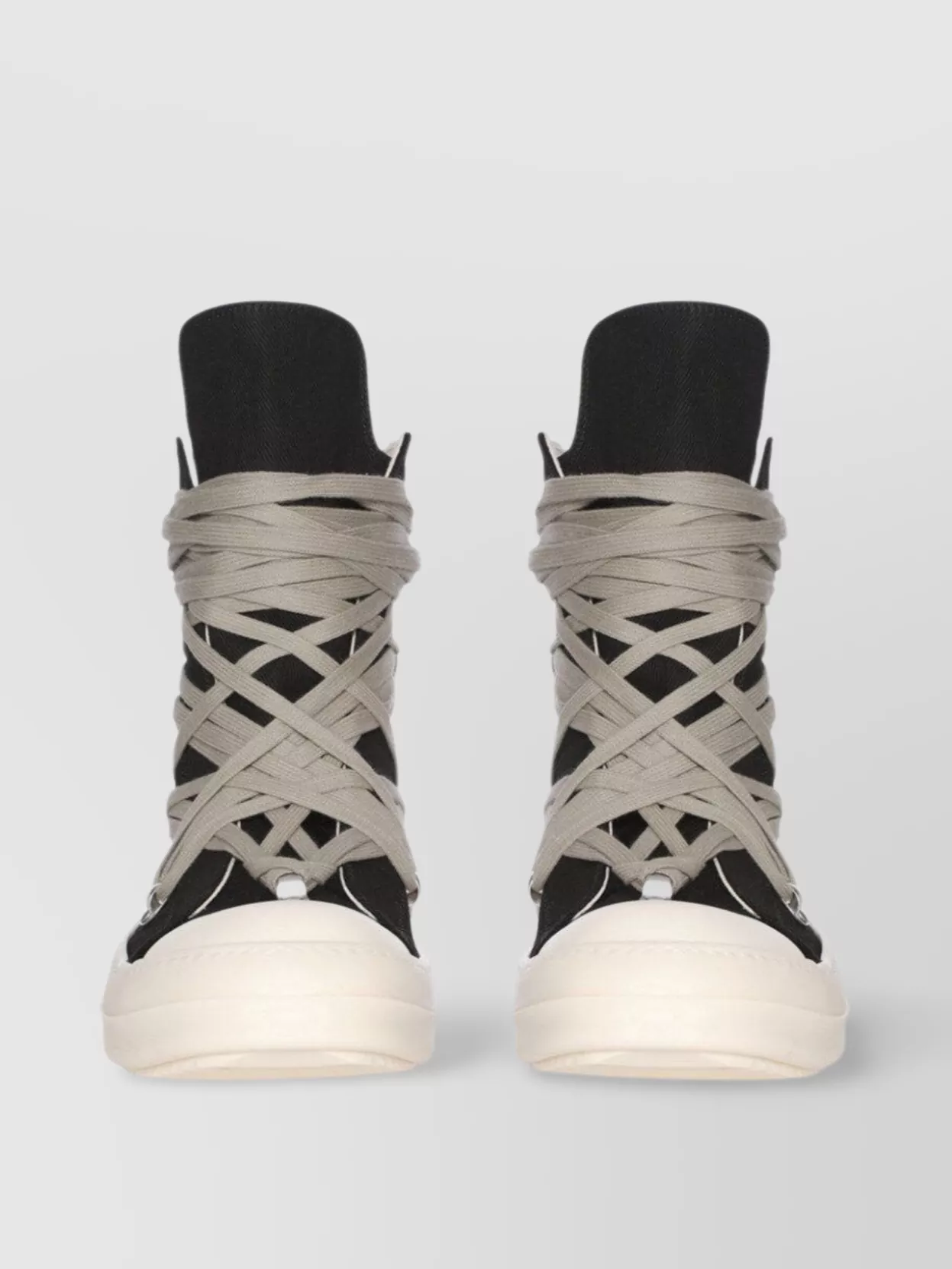 Rick Owens Drkshdw Denim High-Top Sneakers Shark-Tooth Caps