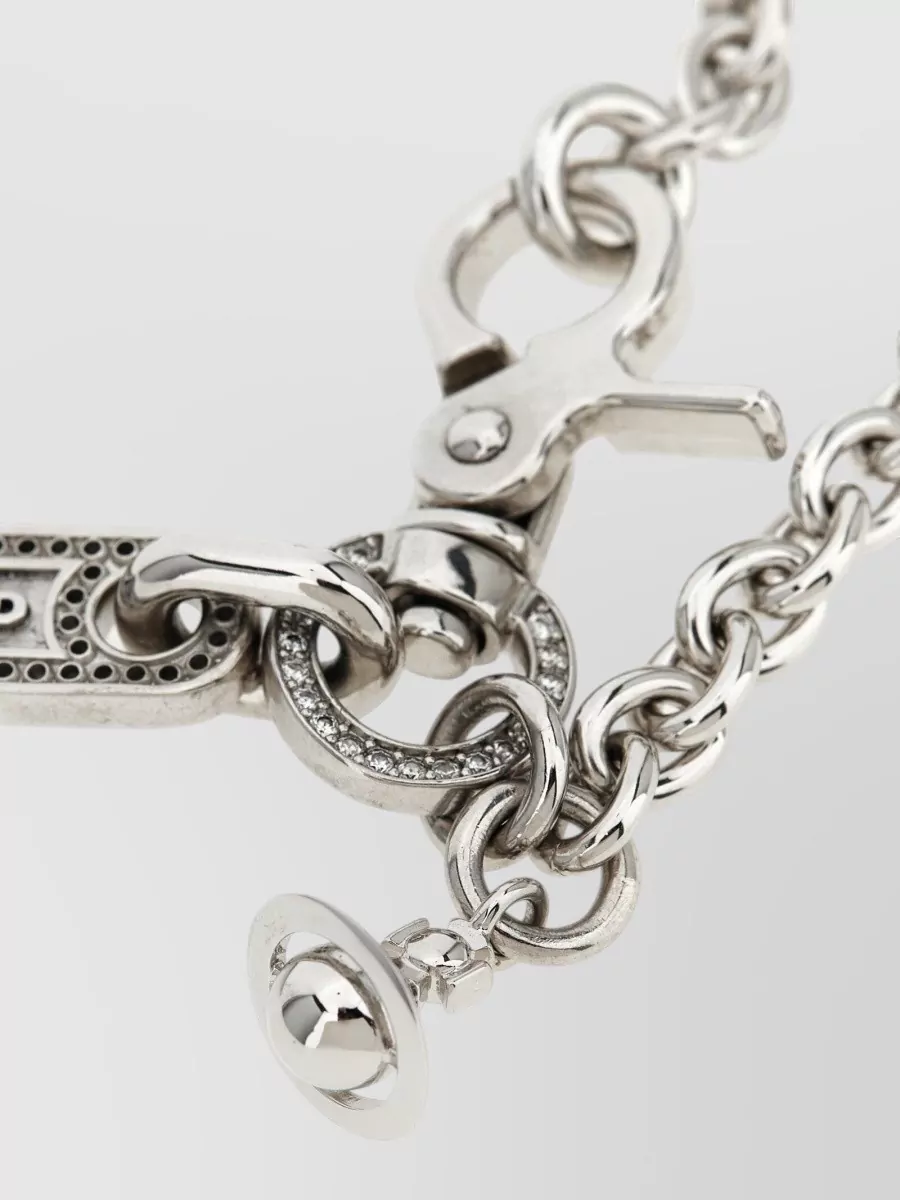 Vivienne Westwood Orpheus Chain Design Silver Tone Necklace