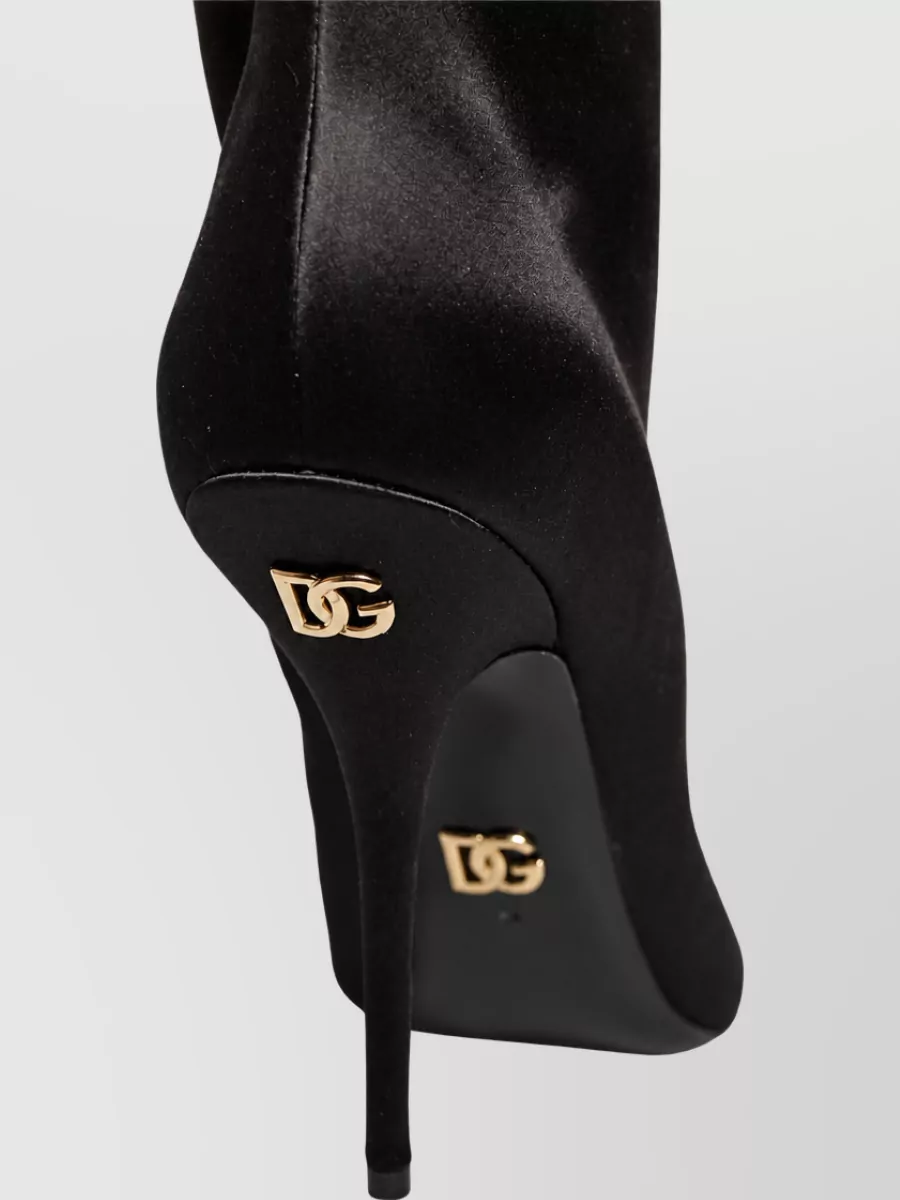 Dolce&Gabbana Satin Knee-High Stiletto Boots