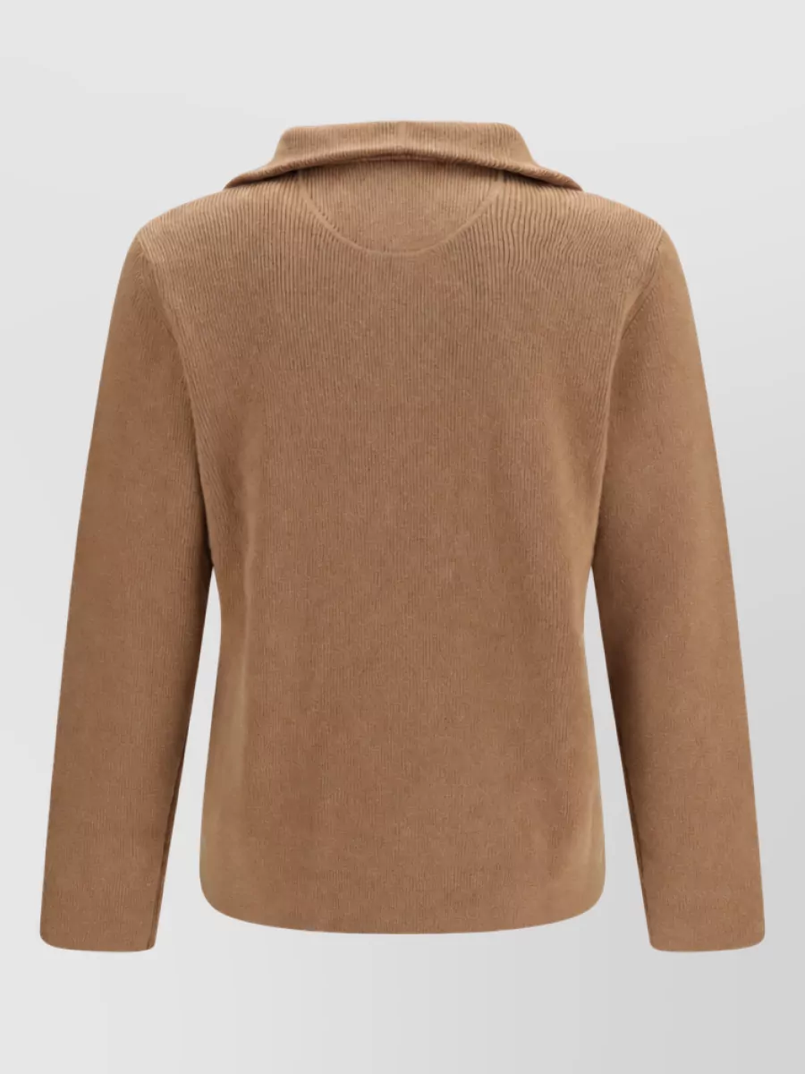 Valentino Wool Zip-Neck Sweater