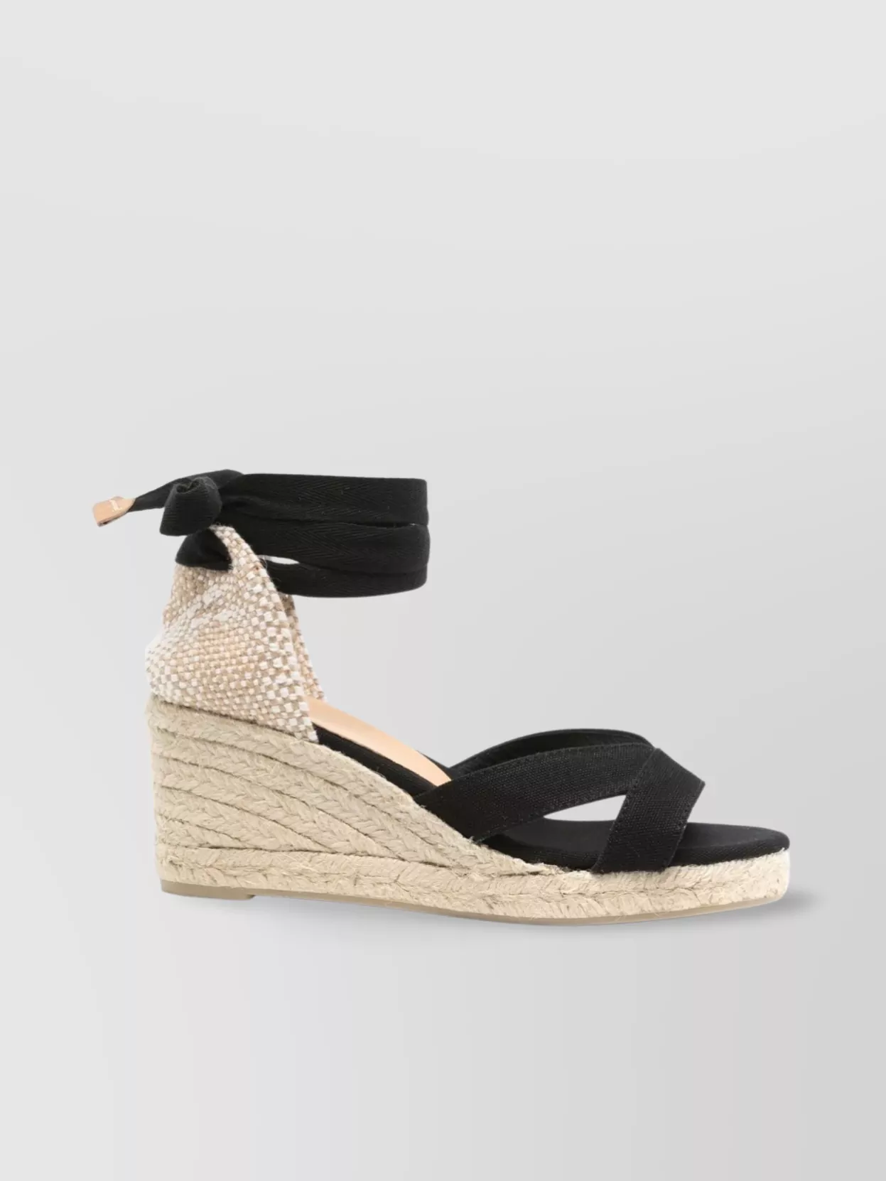 Castaã±er Raffia Wedge Espadrilles Crossover Straps