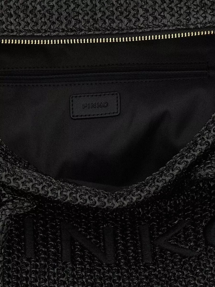 Pinko Na Medium Raffia Tote Bag