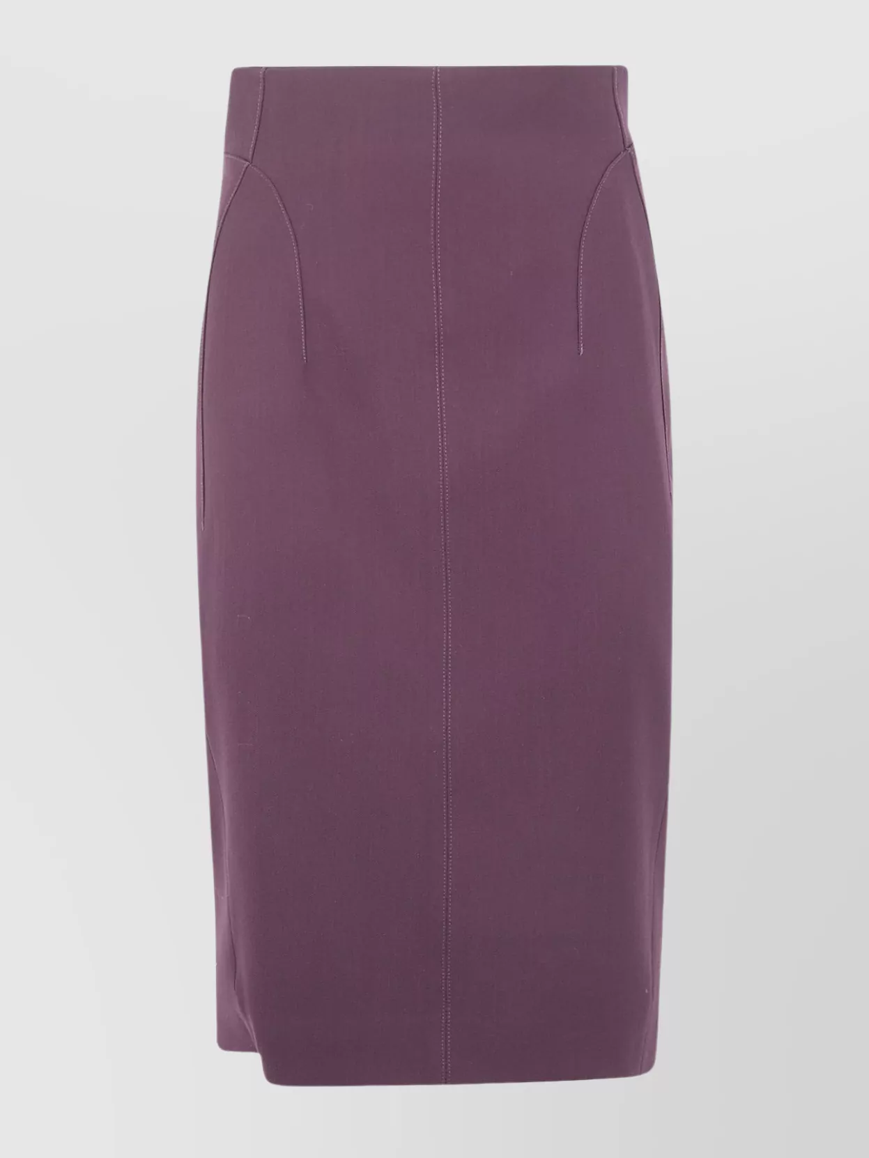 Mugler High-Waisted Fitted Midi Skirt Back Slit