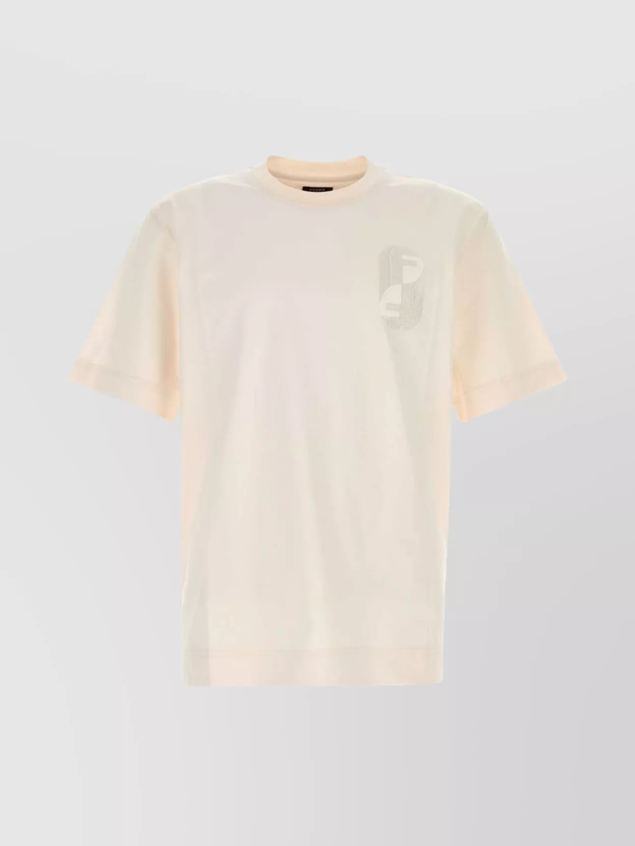 Fendi Crew Neck Short Sleeve Fitted T-shirt In White
