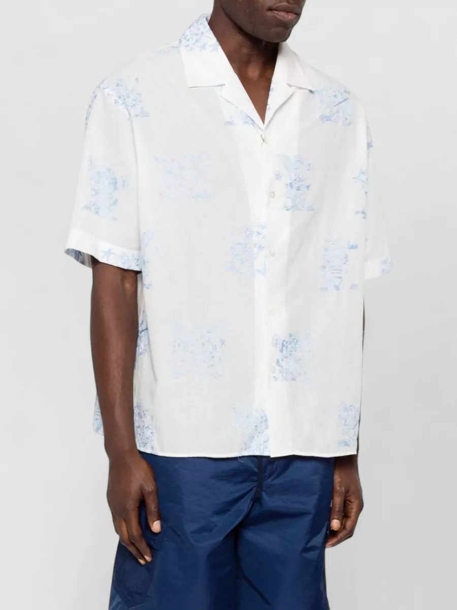 Kenzo Short Sleeves Floral Silk Nylon Shirt