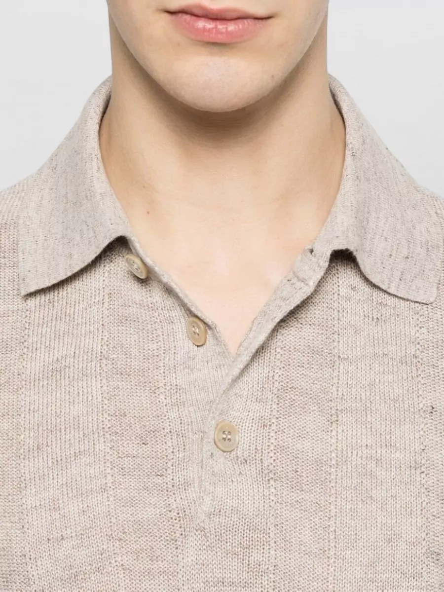 Brunello Cucinelli Ribbed Knit Polo Shirt