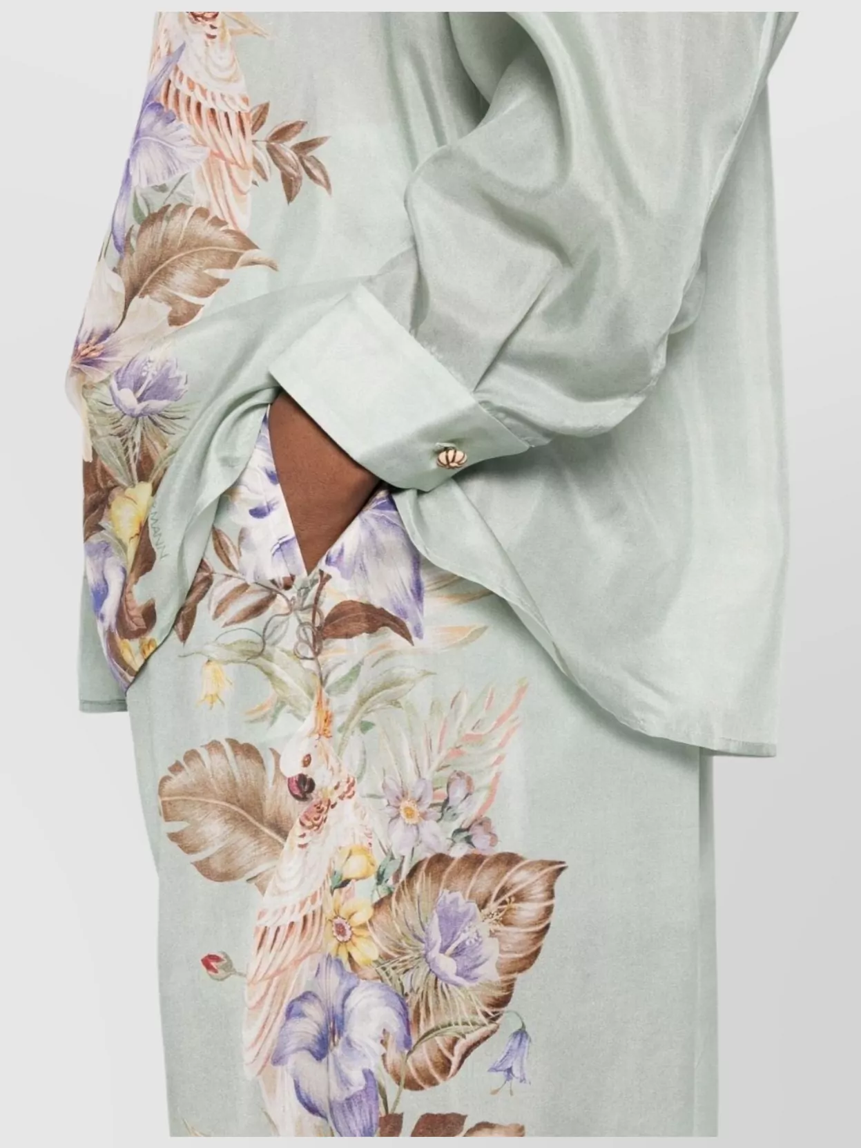 Zimmermann Floral Silk Wide-Leg Trousers