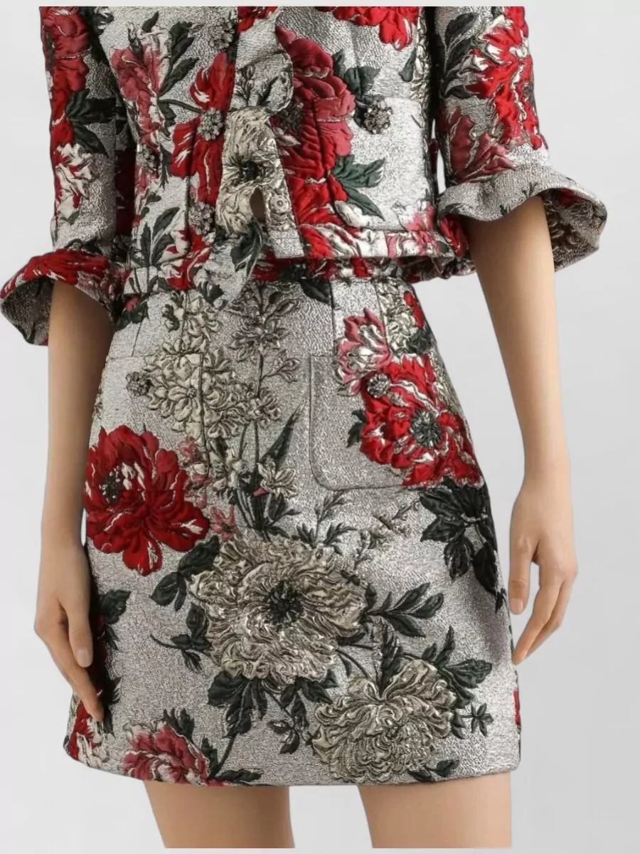 Dolce&Gabbana Floral-Jacquard Mini Skirt