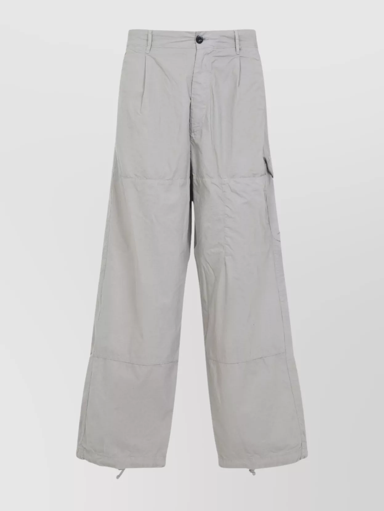 C.p. Company Wide Leg Trousers Drawstring Hem In Gray