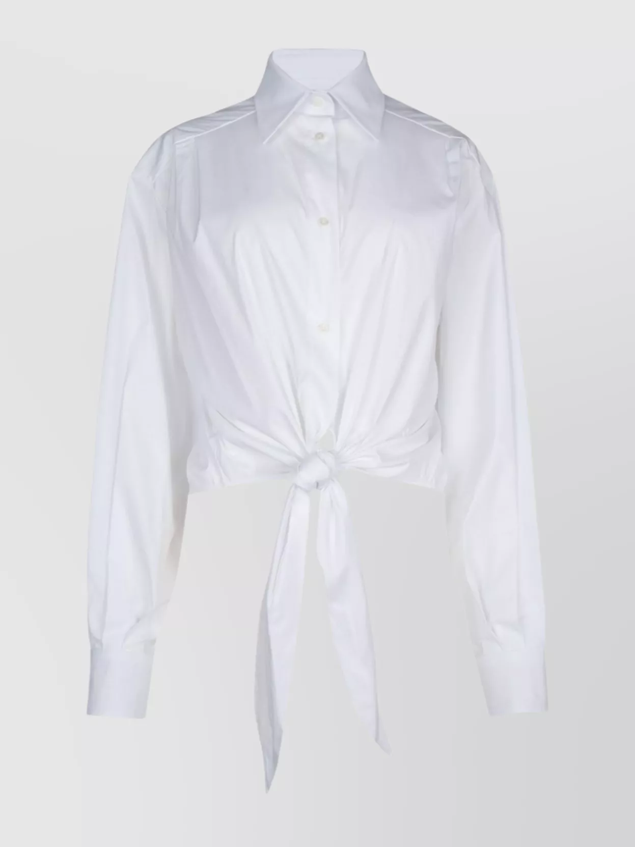 Shop Jacob Cohen Front-tie Cropped Shirt Buttoned Cuffs