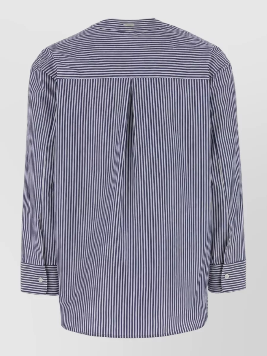 S Max Mara Striped V-Neck Shirt