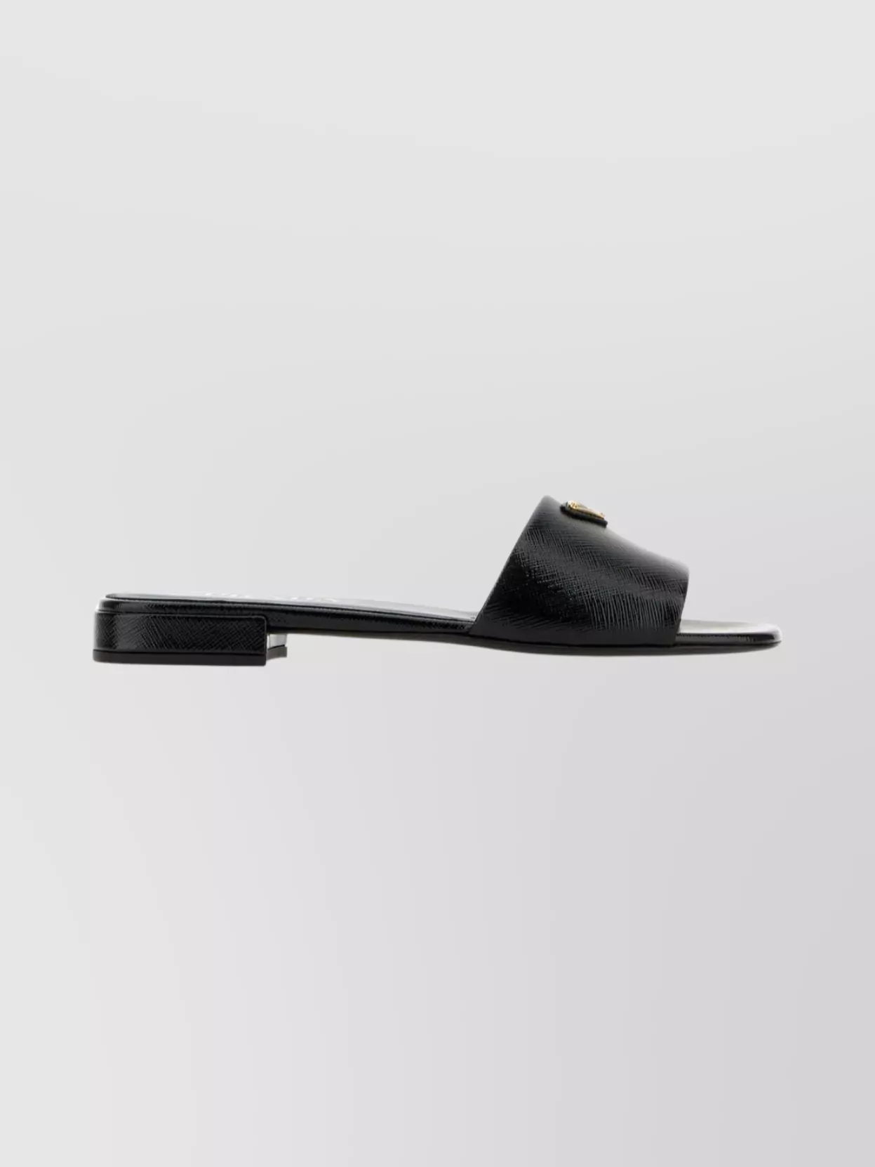 Prada Leather Open Toe Flat Sole Slides