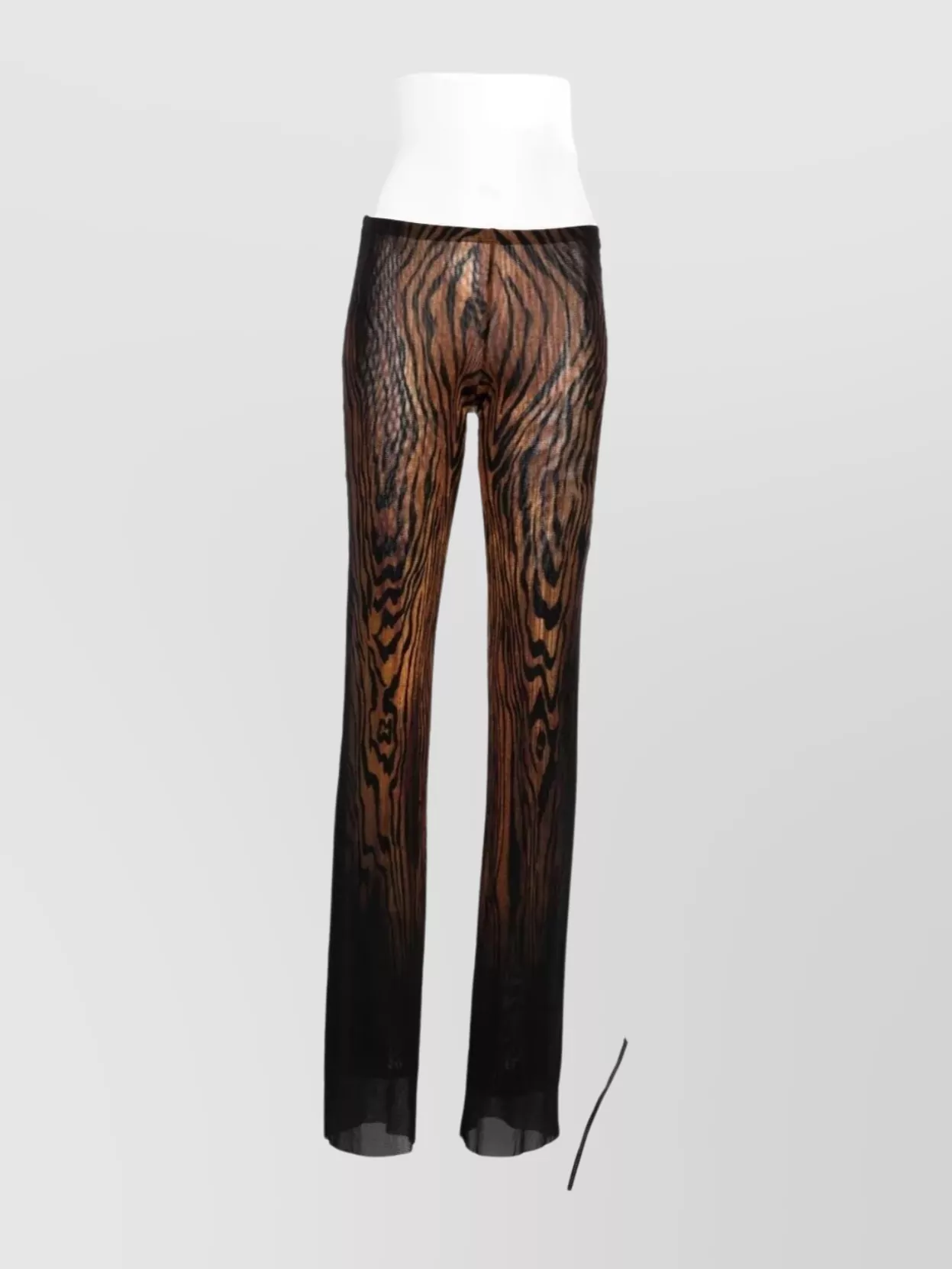 Jean Paul Gaultier Printed Mesh Straight-leg Pants In Brown