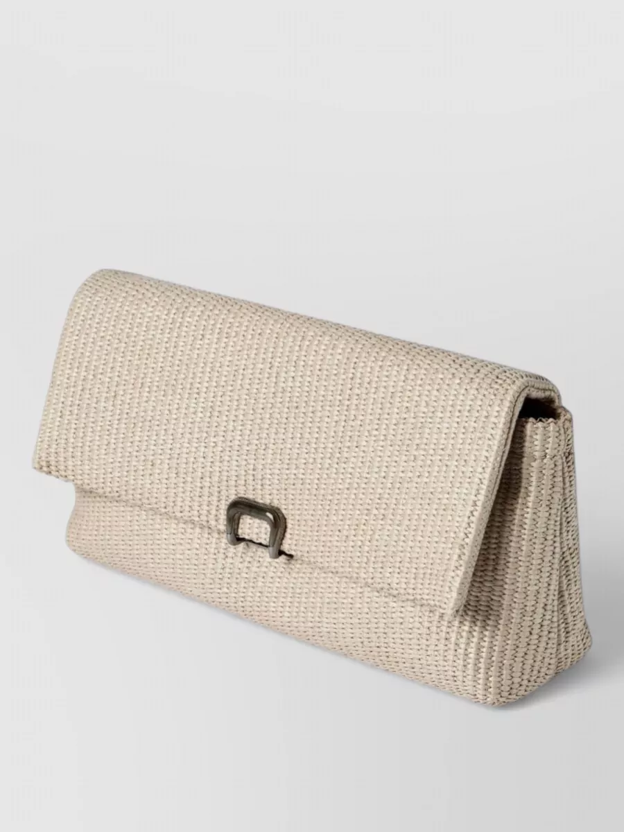 Brunello Cucinelli Clutch Bag Rectangular Shape Textured Buckle