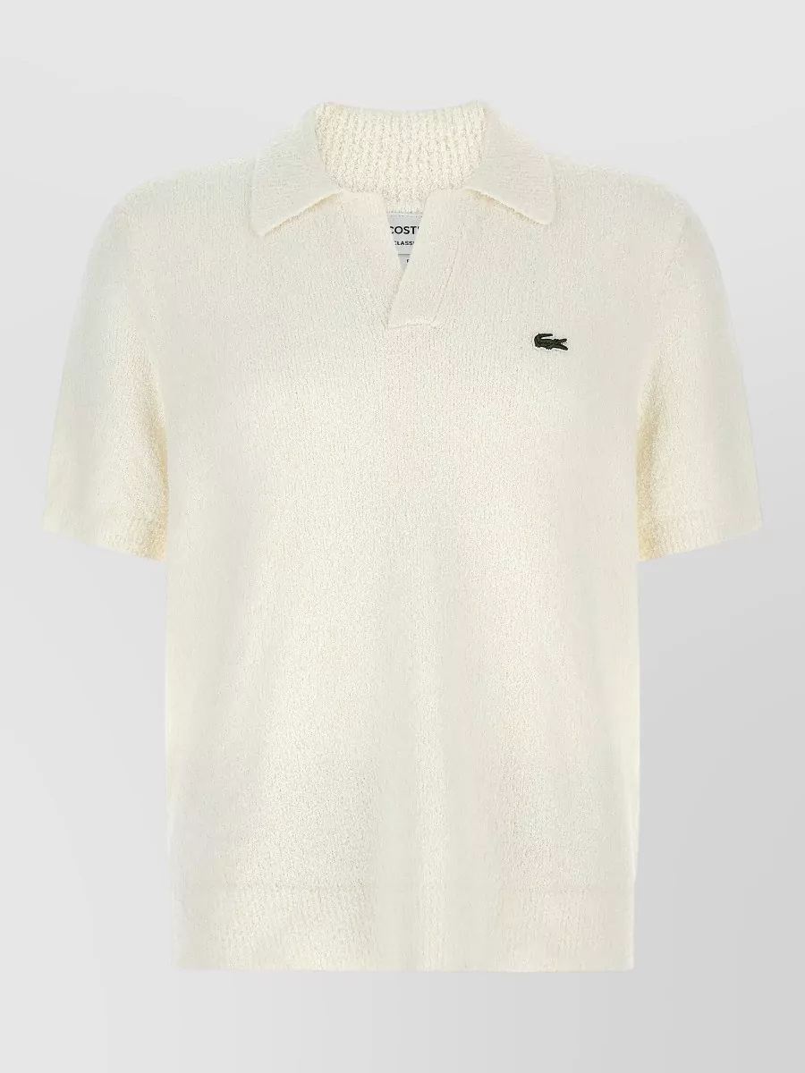 Lacoste Bouclé knitted short-sleeve polo shirt