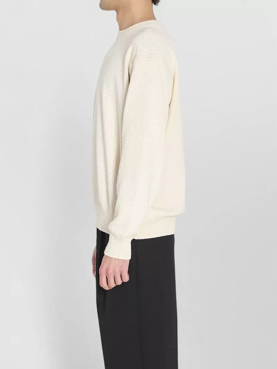 Roberto Collina Textured Knit Cotton Crewneck Sweater