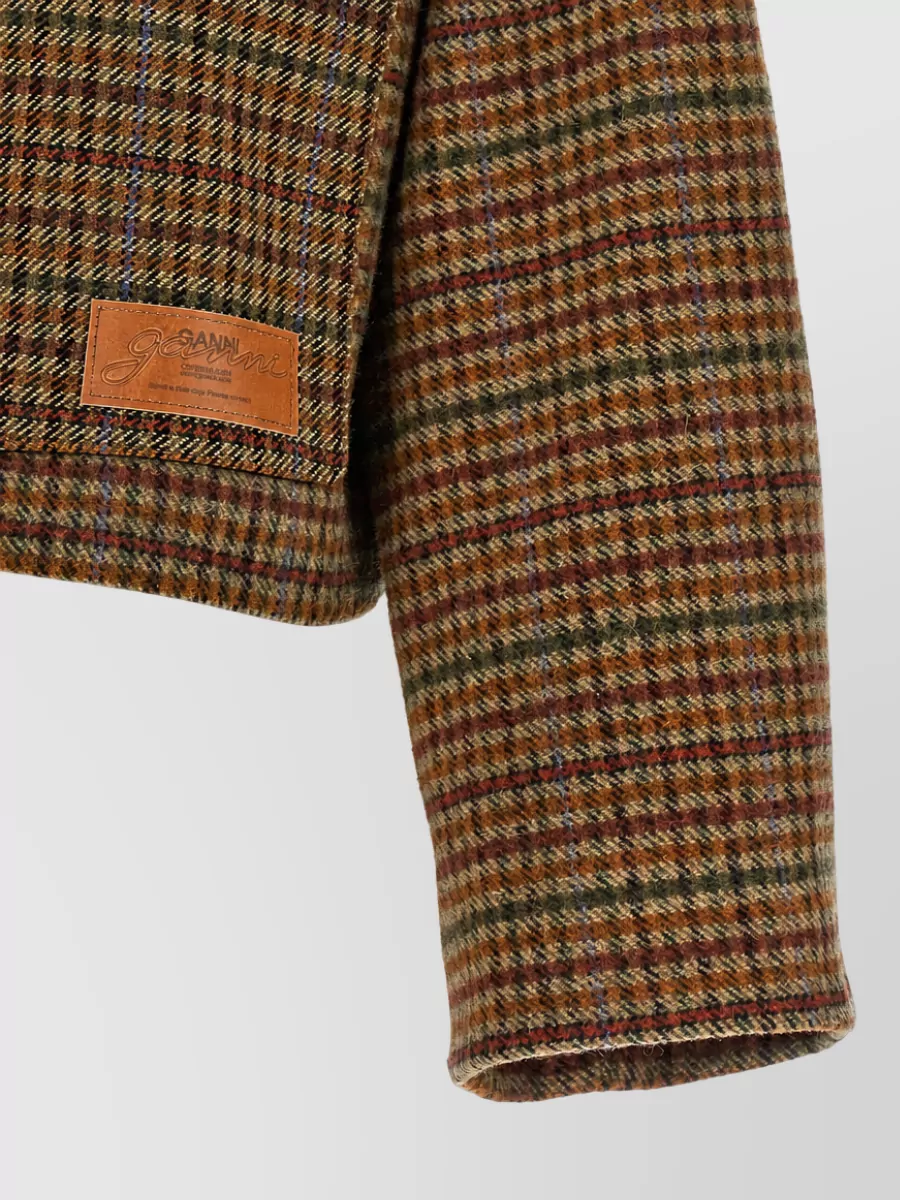Ganni Checked Twill Single Breasted Jacket