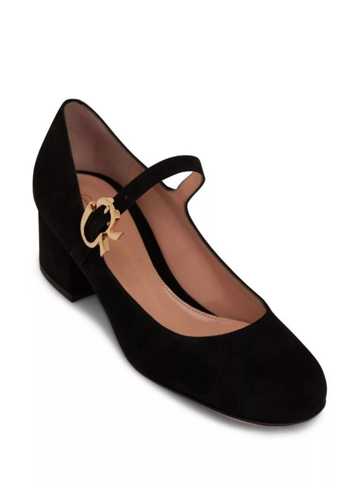 Gianvito Rossi Mary Ribbon Suede Pump Shoes