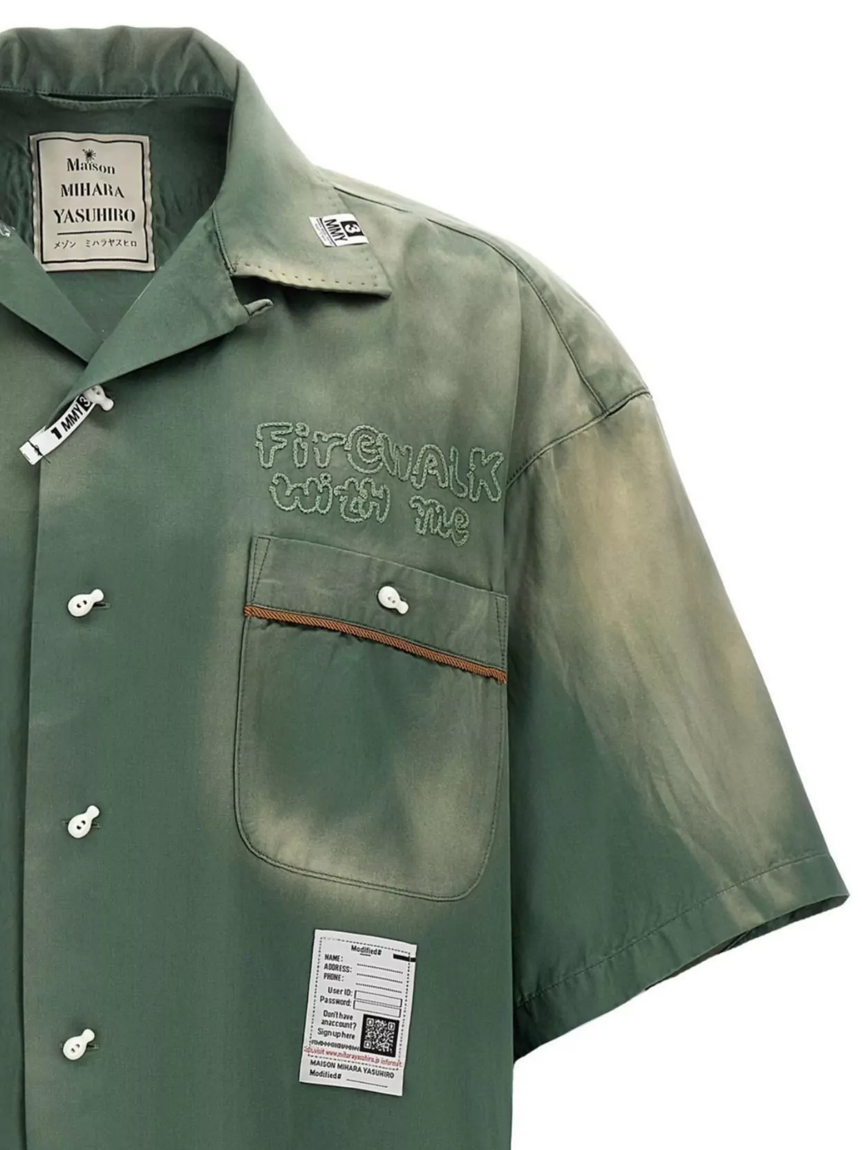 Maison Mihara Yasuhiro 'Pocketed Embroidered Short Sleeve Shirt'