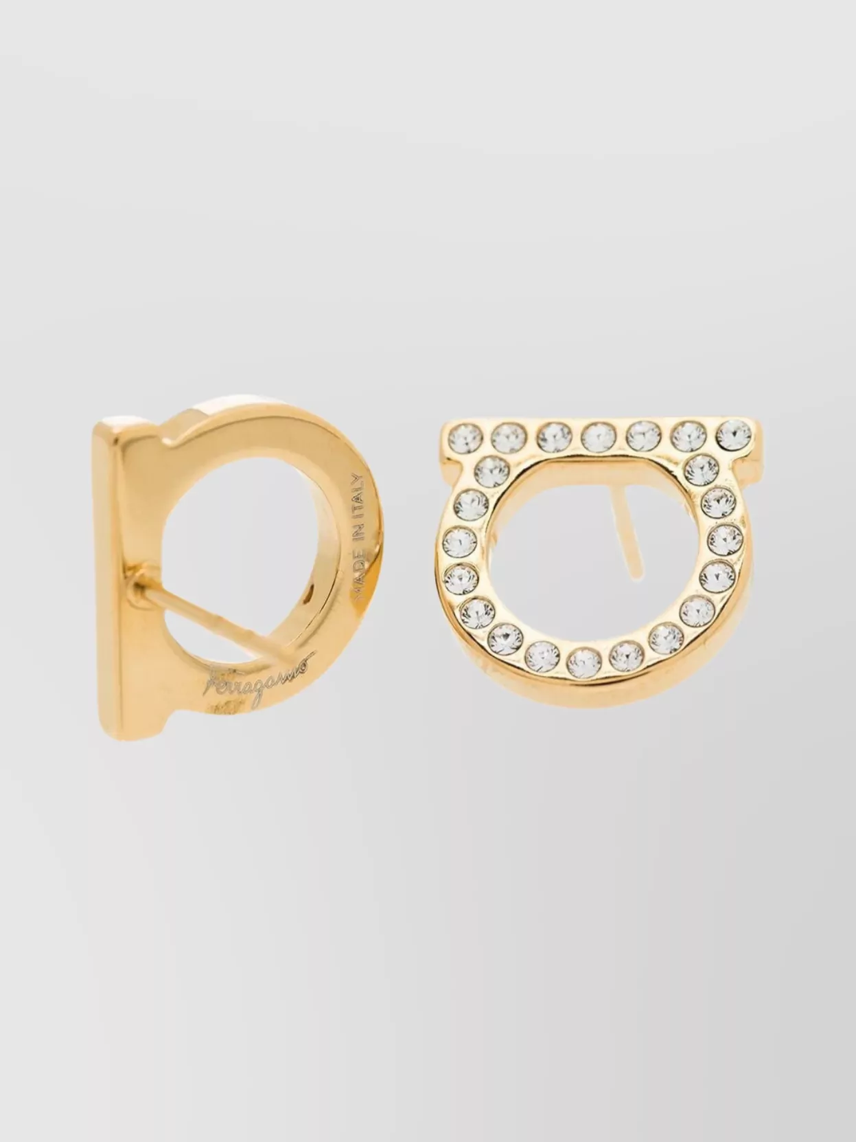 Ferragamo Crystal Circle Glass Earrings