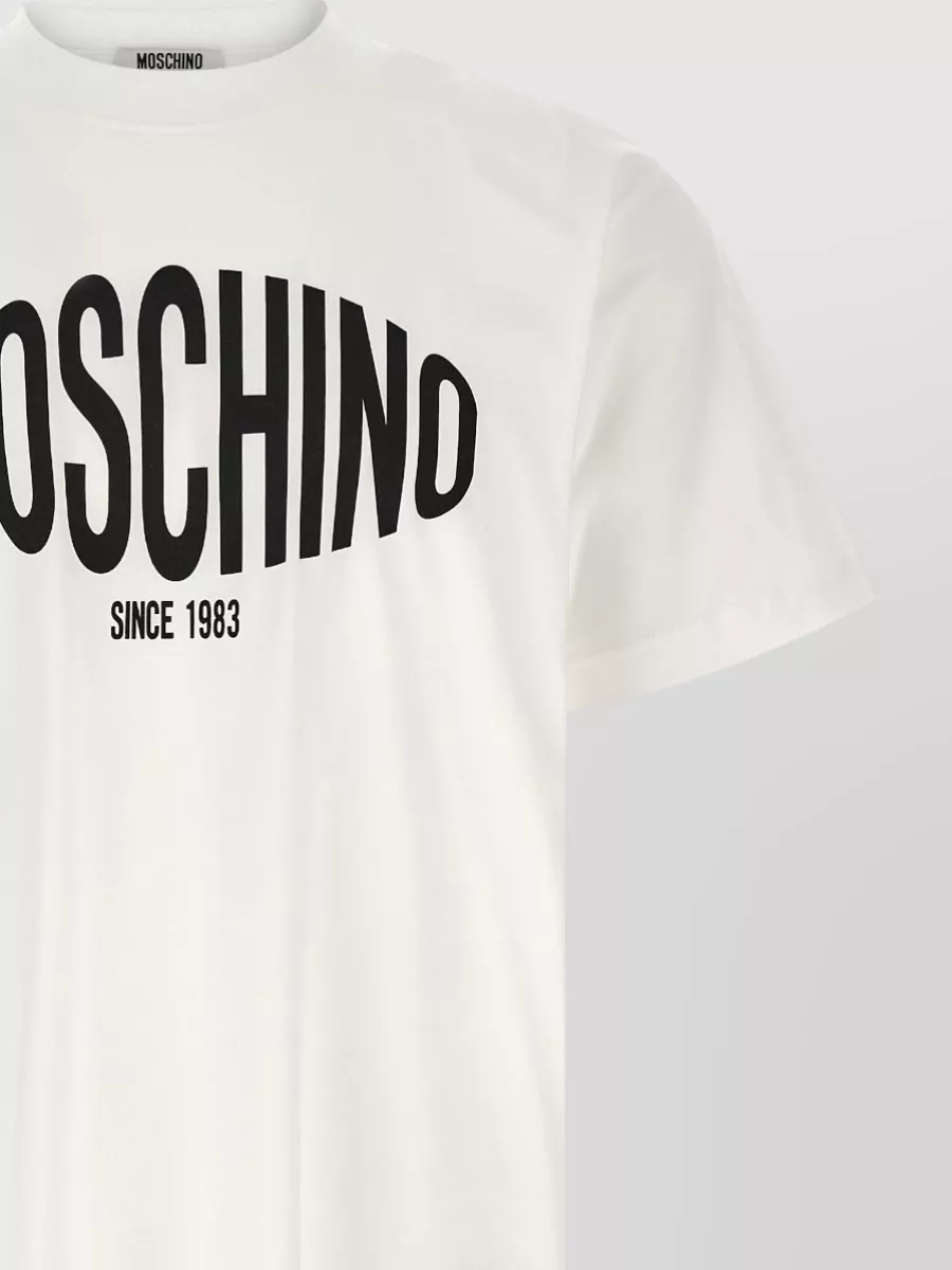 Moschino Logo Print T Shirt Crew Neck Design
