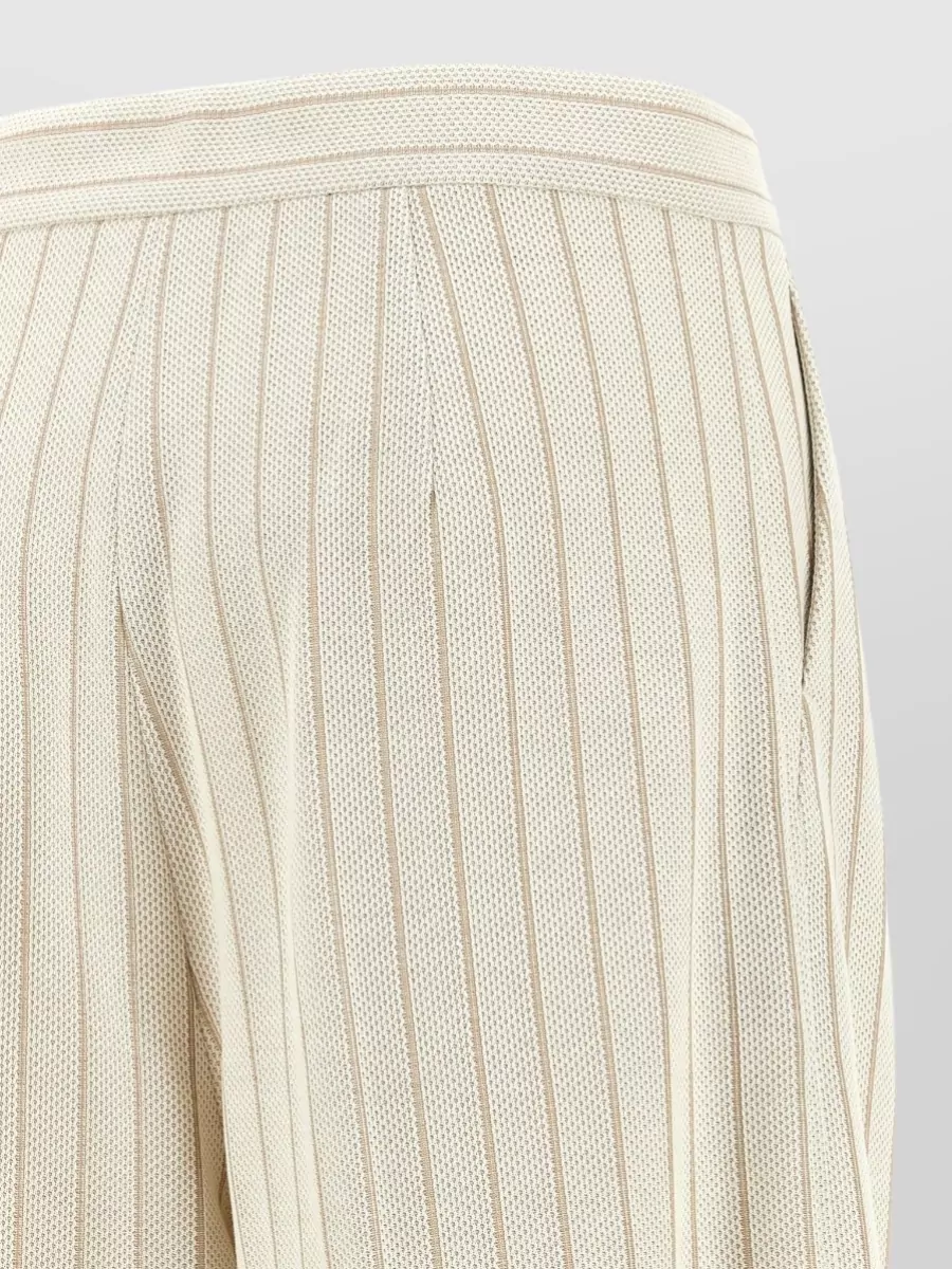 Max Mara Pinstripe Cotton High-Rise Pleated Wide-Leg Trousers