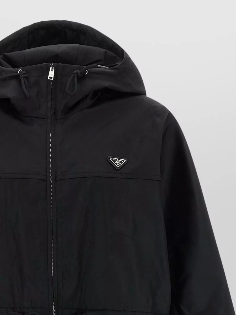 Prada Hooded Oversized Technical Raincoat