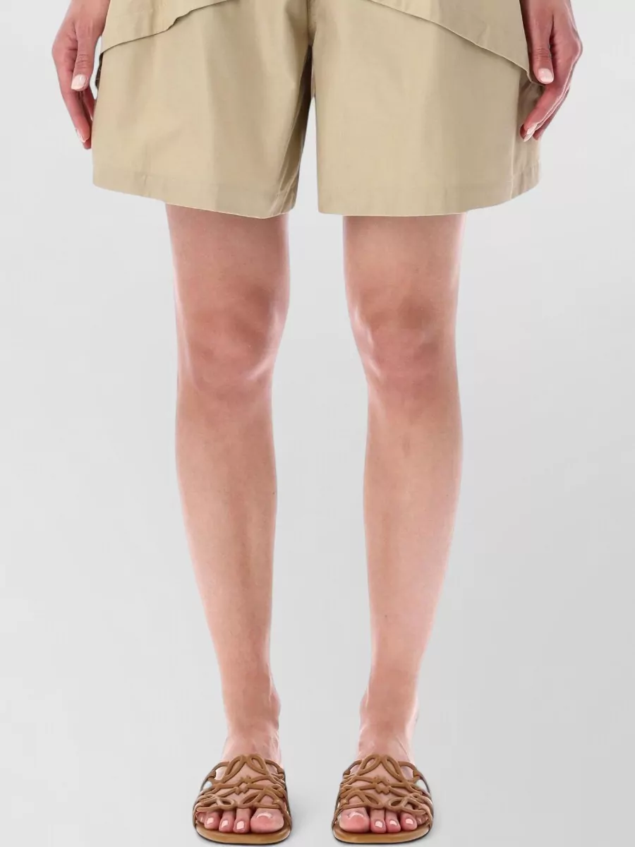 Loewe Relaxed Mid Rise Cotton Panel Shorts