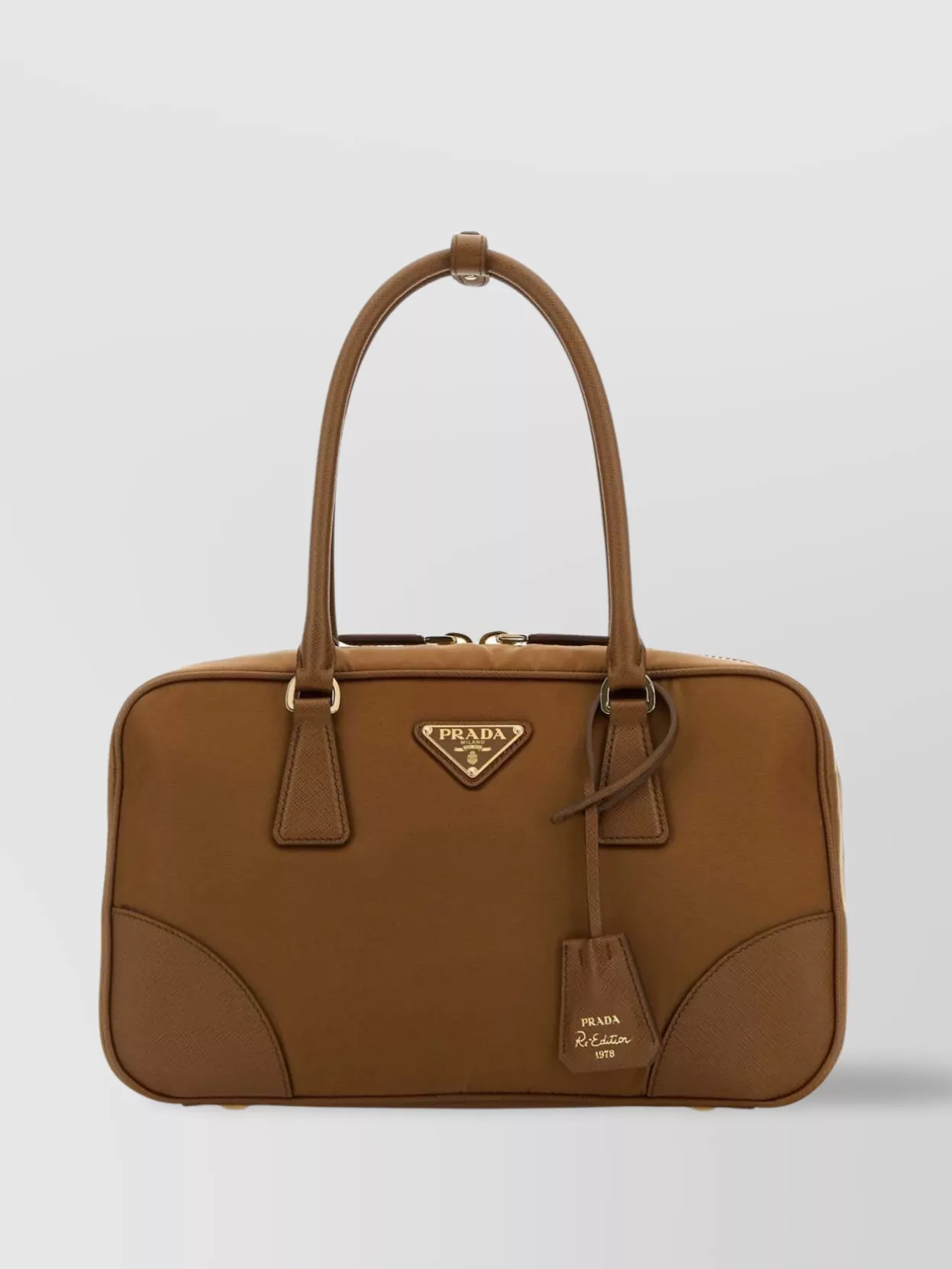 Prada Re-edition 1978 Medium Re-nylon Double Handle Bag In Brown