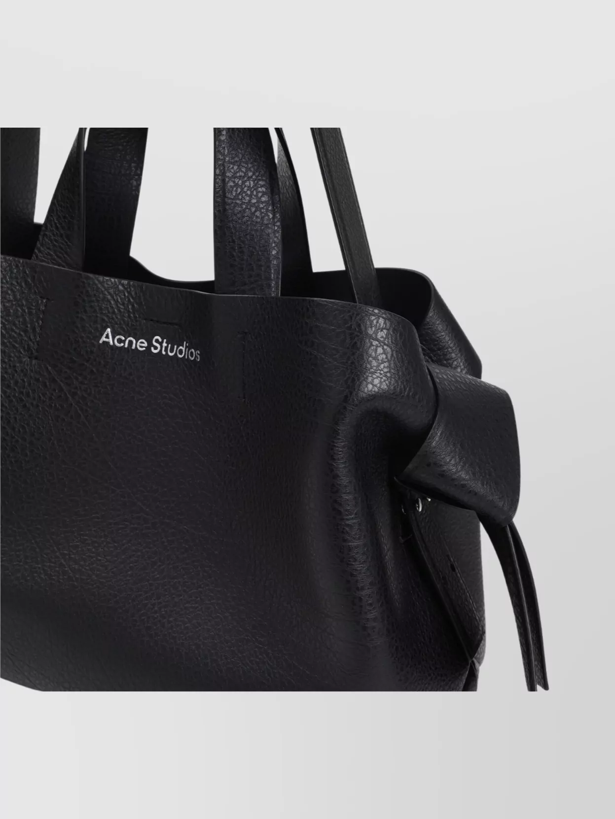 Acne Studios Grained Leather Shoulder Bag With Side Knots