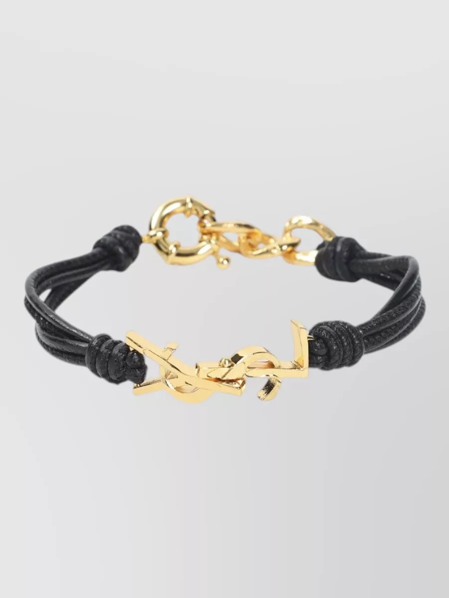 Saint Laurent Leather Multi-Wrap Bracelet