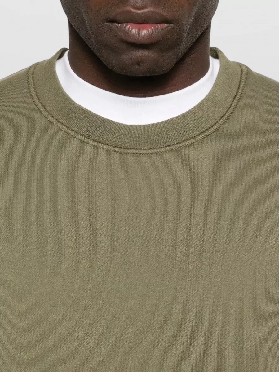 Stone Island Crewneck Sweatshirt Ribbed Cuffs Hem