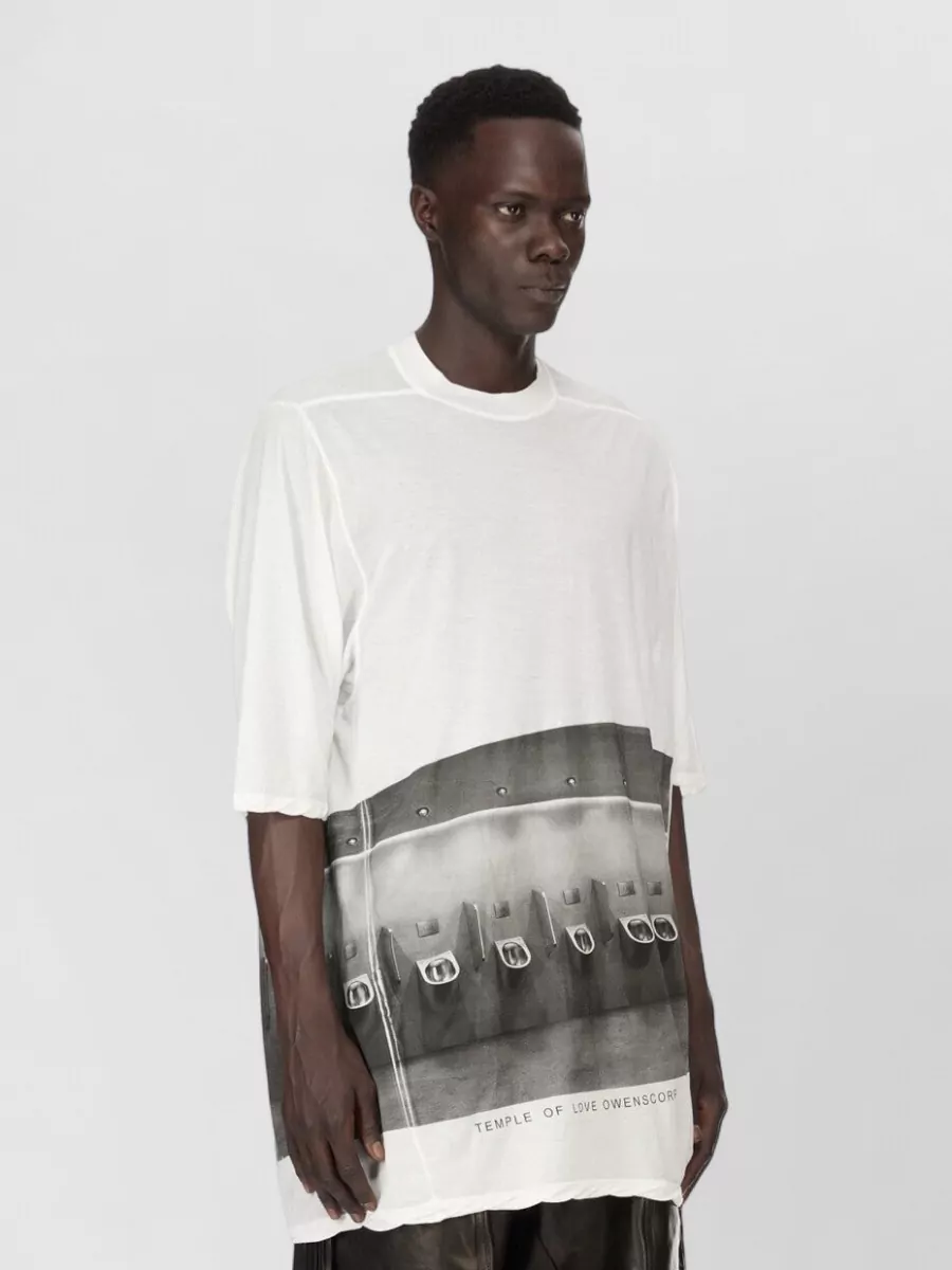 Rick Owens Cotton Oversized Printed T-Shirt