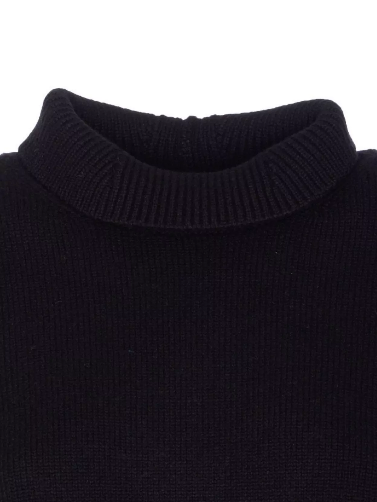 Alaïa Cropped High Neck Knit Jumper In Black