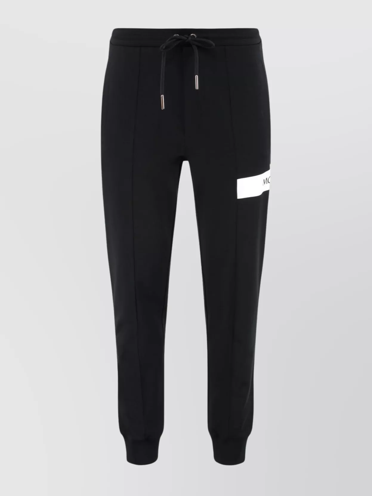 Moncler Cotton Track-pants With Side Stripe Detail In Black