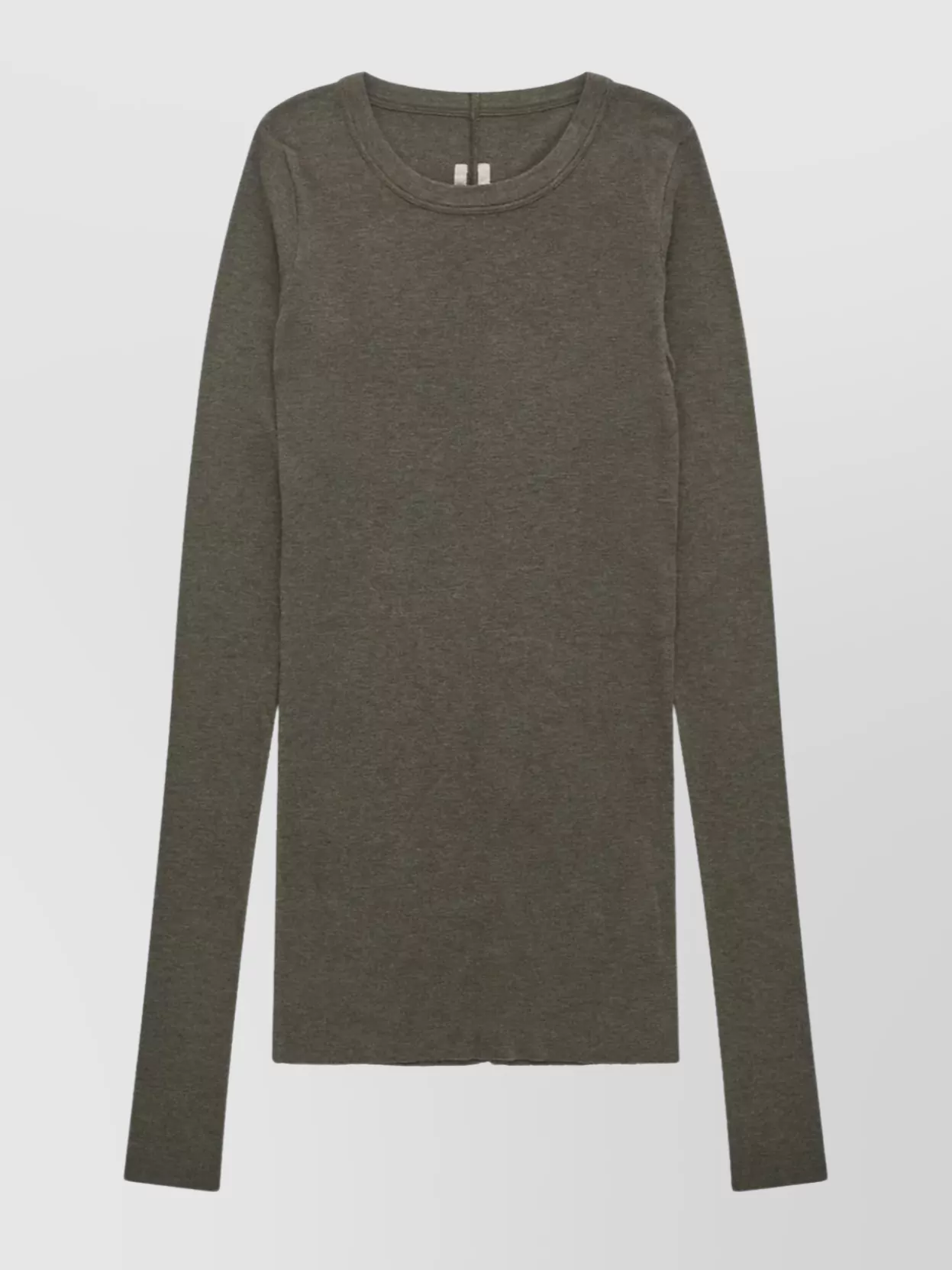 Rick Owens Long Sleeve Round Neck Knit Top In Gray